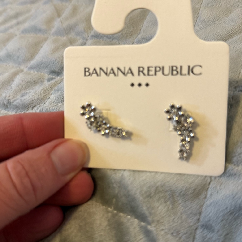 Banana Republic Shiny Silver Stud Earrings 5$